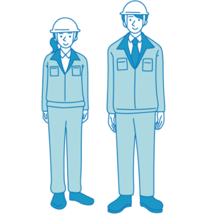 作業着の人