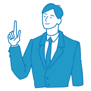 受付の男性イラスト(説明)