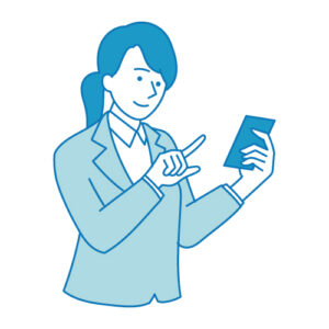 スマートフォンを触る人(女性)