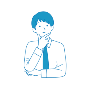 肘に手を当てて考える男子学生
