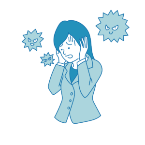 ウィルスにおびえる人