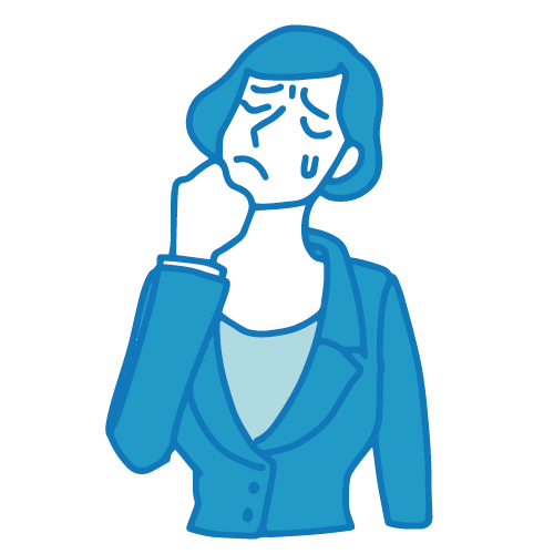 営業の女性イラスト(困る)