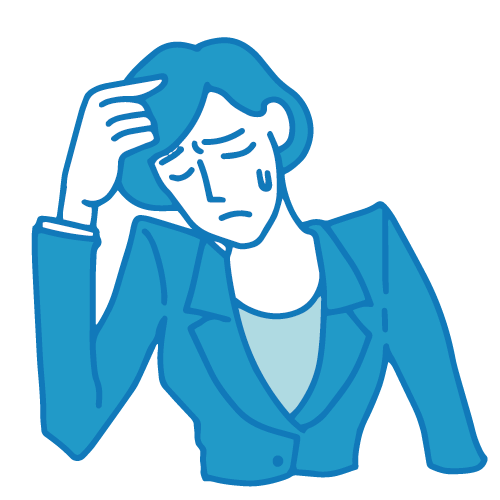 営業の女性イラスト(困る2)