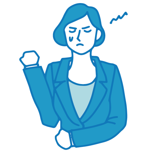 営業の女性イラスト(困る3・怒る)