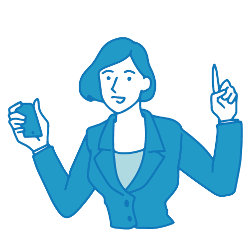 受付の女性イラスト(スマホ)
