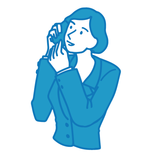 受付の女性イラスト(電話)