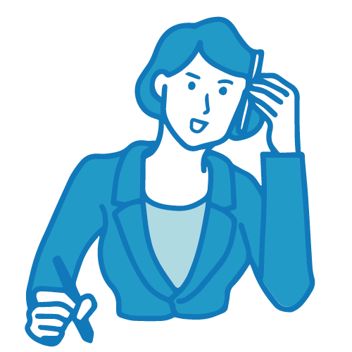 受付の女性イラスト(電話4)