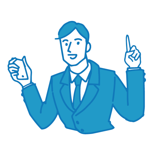受付の男性イラスト(スマホ)
