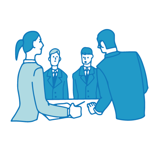 会議のイラスト(テーブル4)