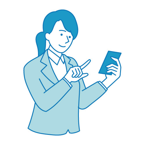 スマートフォンを触る人(女性)