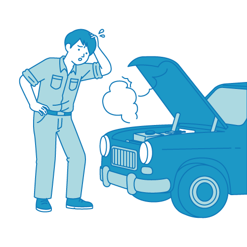 車が故障して困る男性