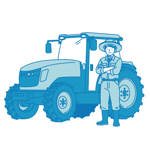 農家と農業機械