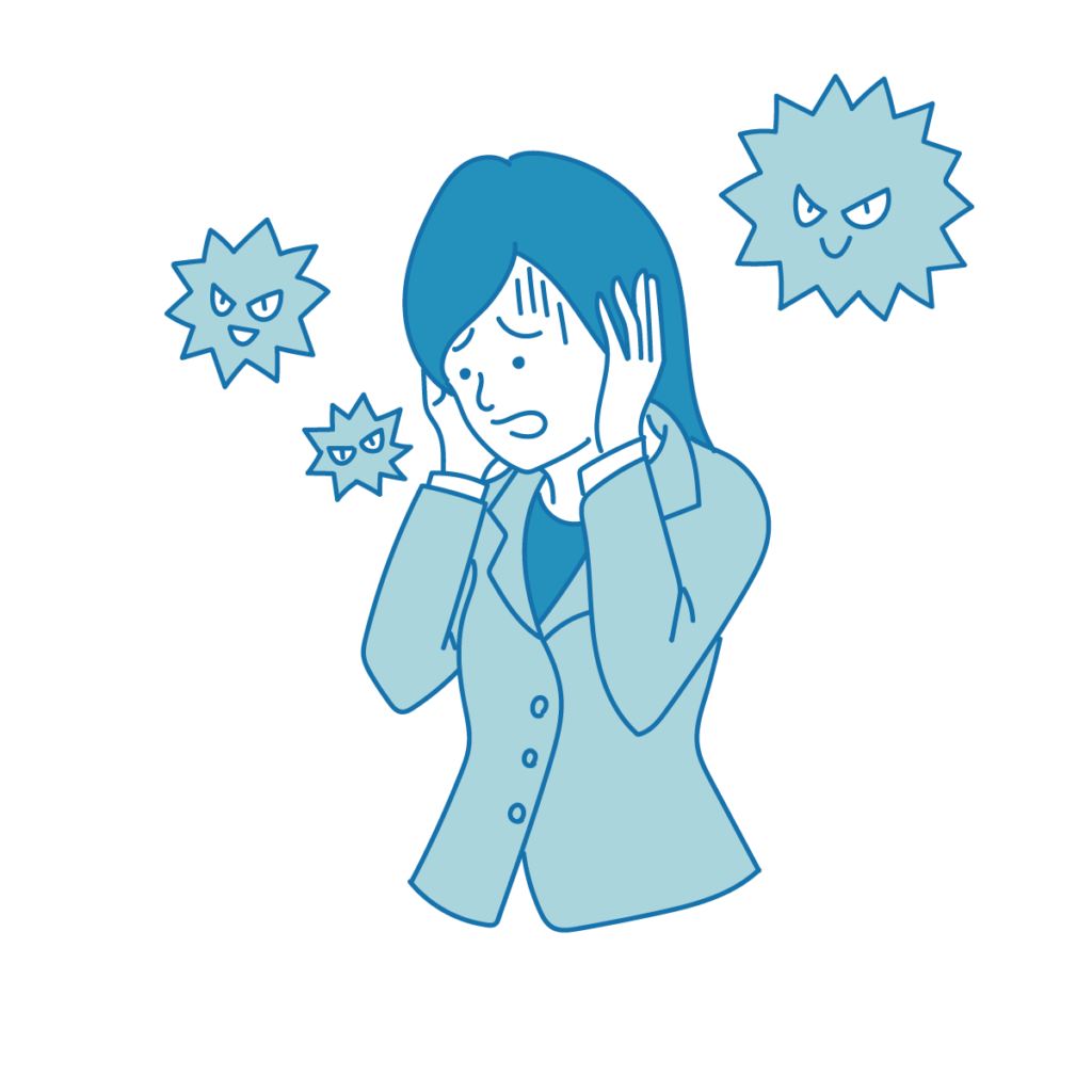 ウィルスにおびえる人