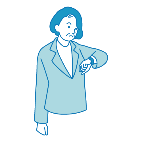 時計を見る（女性・ベテラン）