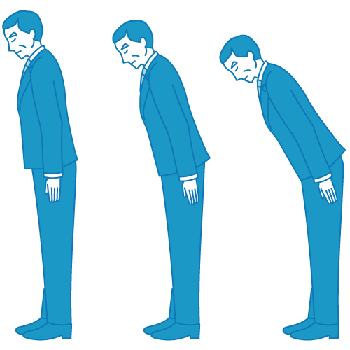 お辞儀・会釈・敬礼・最敬礼（男性・中年）