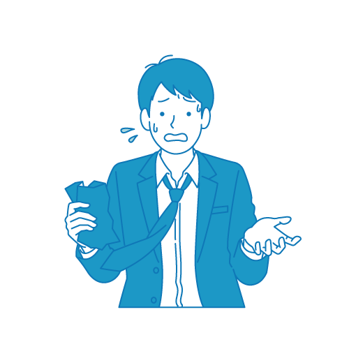 あたふたする人のフリーイラスト