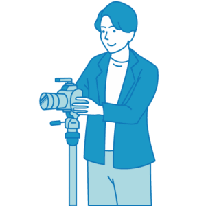カメラで撮影する人・動画撮影
