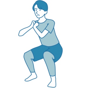 スクワット（男性）のフリーイラスト