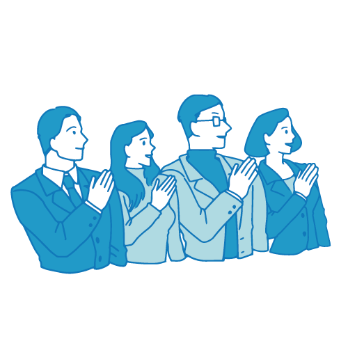 会議のイラスト(チーム1)のフリーイラスト