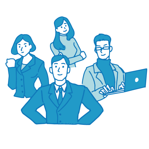 会議のイラスト(チーム2)のフリーイラスト