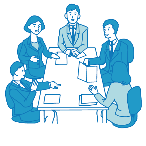 会議のイラスト(テーブル)のフリーイラスト（商用利用可・無料）