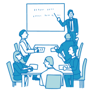 会議のイラスト(大人数)