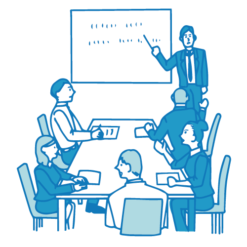 会議のイラスト(大人数)