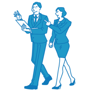 会議のイラスト(歩きながら)
