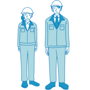 作業着の人
