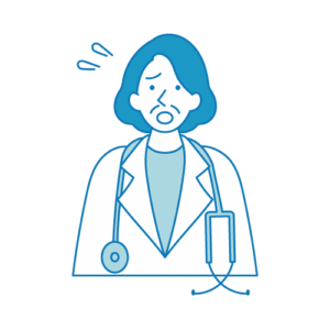 医者（女性）困る・焦るのフリーイラスト