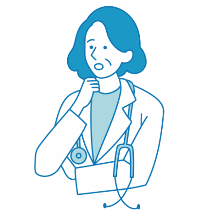 医者（女性）考える人