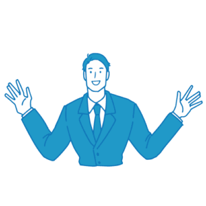 受付の男性イラスト(話す)