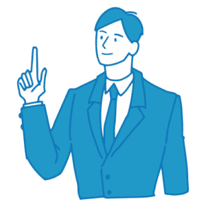 受付の男性イラスト(説明)