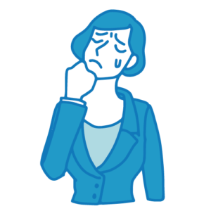 営業の女性イラスト(困る)