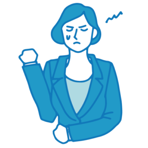 営業の女性イラスト(困る3・怒る)