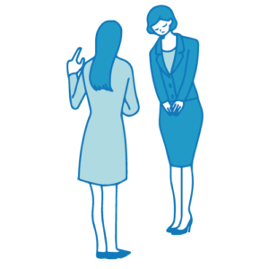 営業の女性イラスト(謝罪)
