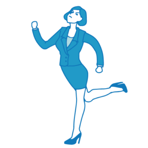 営業の女性イラスト(走る)