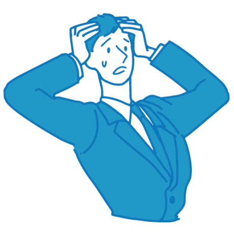 営業の男性イラスト(困る)のフリーイラスト