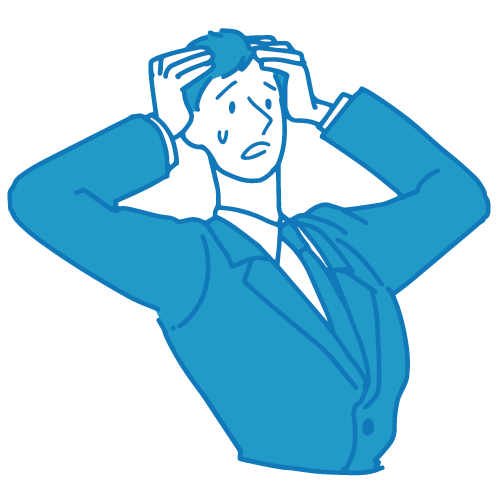営業の男性イラスト(困る)のフリーイラスト