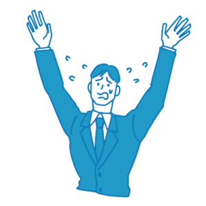 営業の男性イラスト(慌てる)