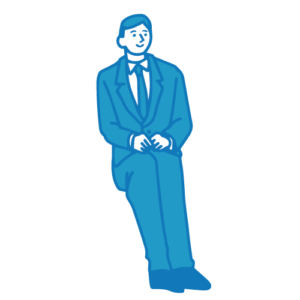 営業の男性イラスト(着席)