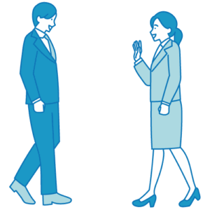 挨拶する男女のフリーイラスト