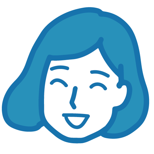 笑顔の女性イラスト1のフリーイラスト（商用利用可・無料）