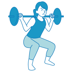 筋トレ（女性）のフリーイラスト