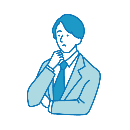 考える人（男性）のフリーイラスト