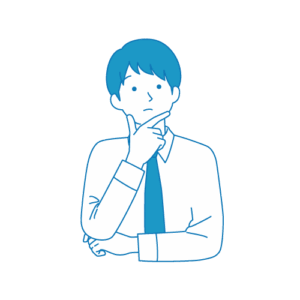 肘に手を当てて考える男子学生