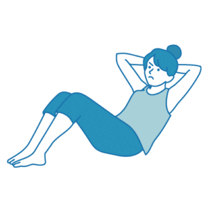 腹筋（女性）のフリーイラスト